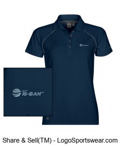IS-BAH Womans Navy Polo Design Zoom